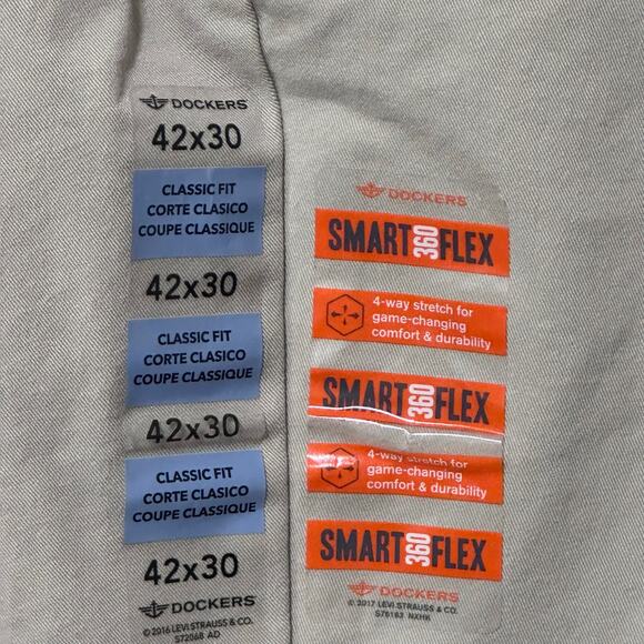 Mens Dockers Straight Workday Khaki Stretch Pants 40X30 Smart 360 Flex Tan NWT - Picture 3 of 5